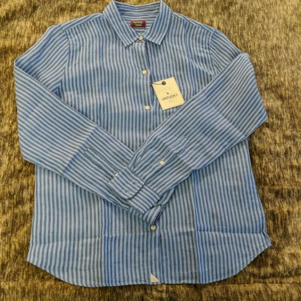 NWT Untuckit brand 100% linen button down shirt